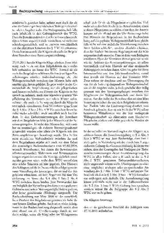 Vorschauseite 3: Wohngemeinschaft im Sinne des nordrhein-westfalischen Wohnund Teilhabegesetzes? WTG § 2 Abs. 1, 2, 3 und 6, § 4 Abs. 1 und 3, § 18 Abs. 7