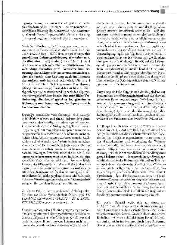 Vorschauseite 6: Wohngemeinschaft im Sinne des nordrhein-westfalischen Wohnund Teilhabegesetzes? WTG § 2 Abs. 1, 2, 3 und 6, § 4 Abs. 1 und 3, § 18 Abs. 7
