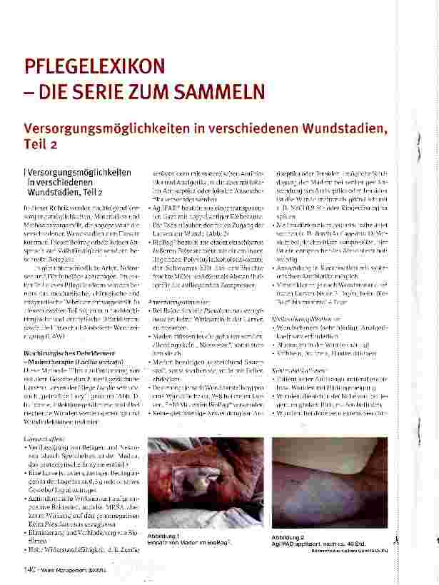 Vorschauseite 1: PFLEGE LEXIKON - DIE SERIE ZUM SAMMELN Versorgungsmöglichkeiten in verschiedenen Wundstadien, Teil 2
