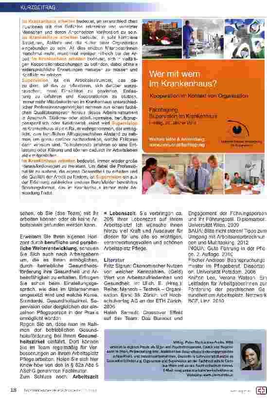 Vorschauseite 2: Psychische Gesundheit in der Pflege -(Un-)Möglichkeiten: Arbeitszeit = Lebenszeit