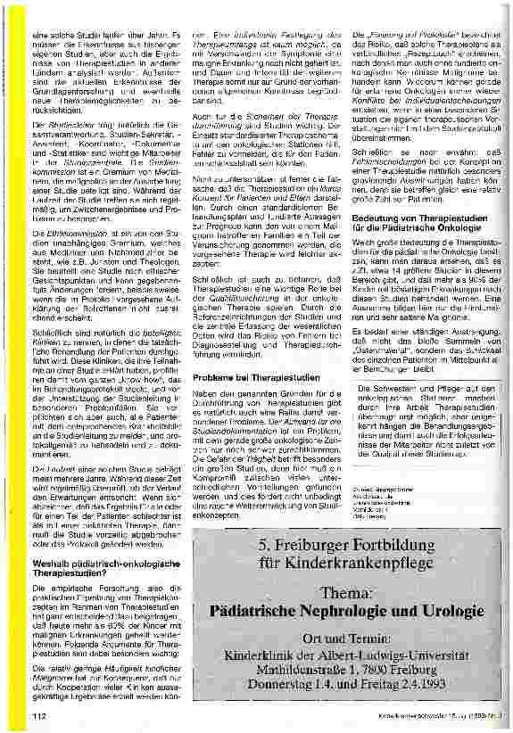 Vorschauseite 2: Warum eigentlich Therapiestudien?
