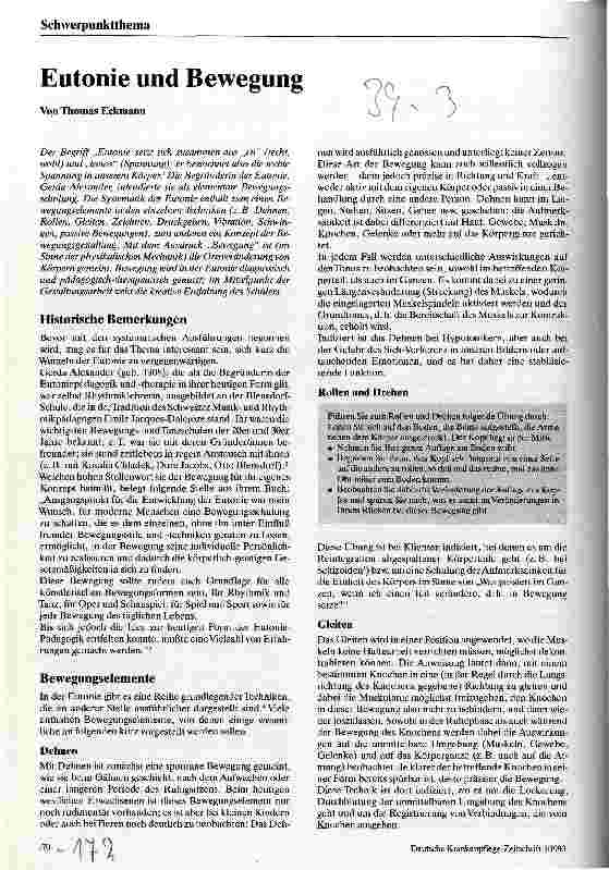 Vorschauseite 1: Eutonie und Bewegung