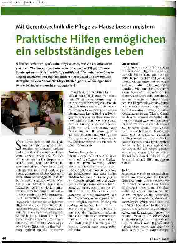 Vorschauseite 1: Praktische Hilfen ermöglichen ein selbstständiges Leben