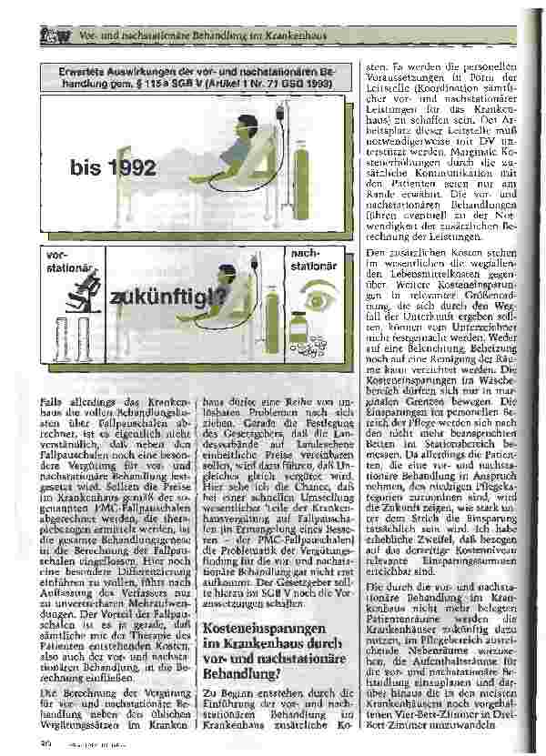 Vorschauseite 5: Vorund nachstationäre Behandlung im Krankenhaus Erste Gedanken und Aspekte