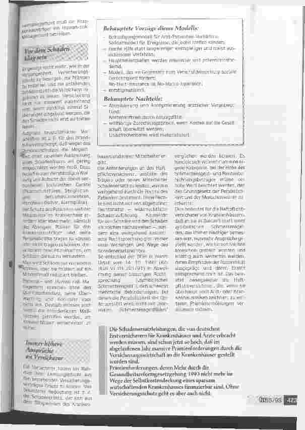 Vorschauseite 2: Risiko-Management ist mehr als nur Versicherung Das Recht des Patienten und der Versicherungsschutz für die Krankenhäuser.