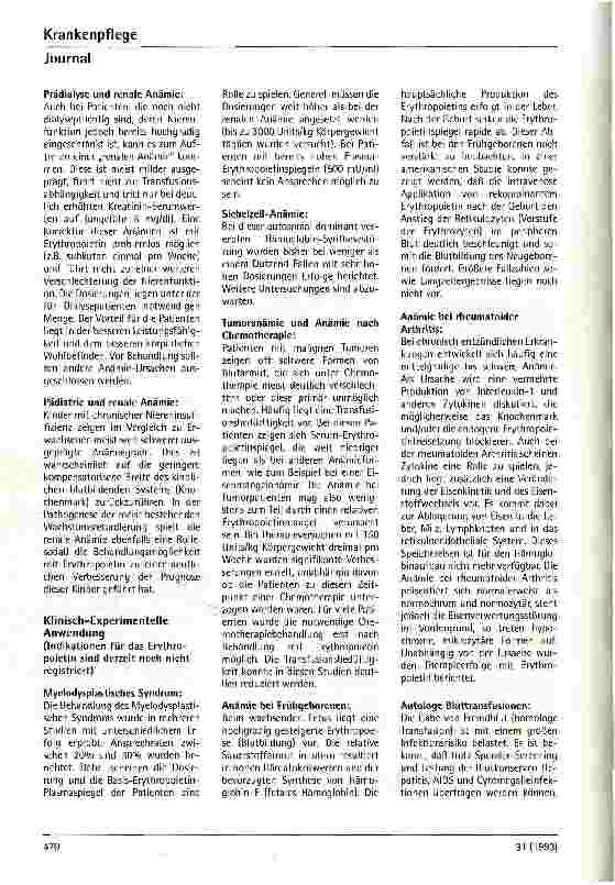 Vorschauseite 3: Erythropoietin - welche klinische Relevanz bietet die Substanz?
