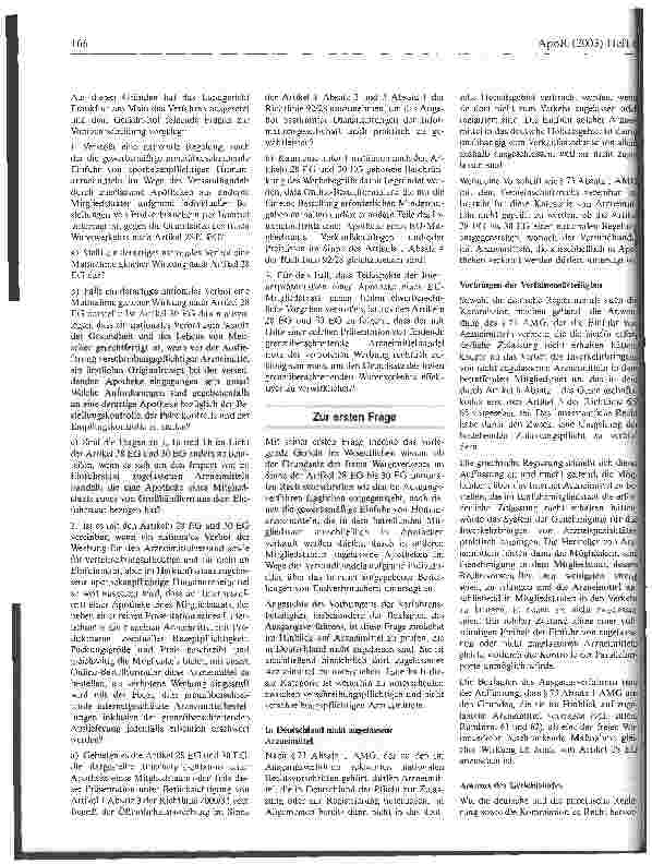 Vorschauseite 5: Versandverbot im wesentlichen gemeinschaftsrechskonform Europäischer Gerichtshof, Urteil vom 11. Dezember 2003