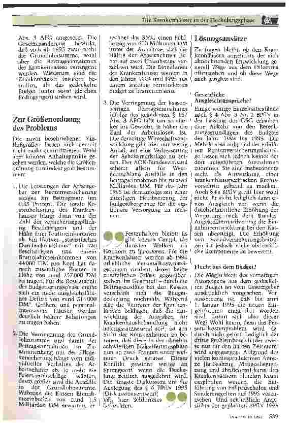 Vorschauseite 2: Die Krankenhäuser in der Deckelungsphase Neue Belastungen und kein Ende in Sicht