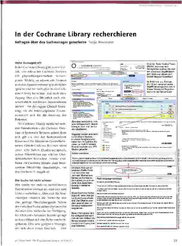 Vorschauseite 1: In der Cochrane Library recherchieren