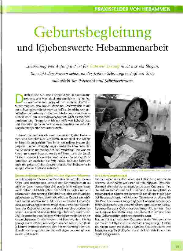 Vorschauseite 1: Geburtsbegleitung und l(i)ebenswerte Hebammenarbeit