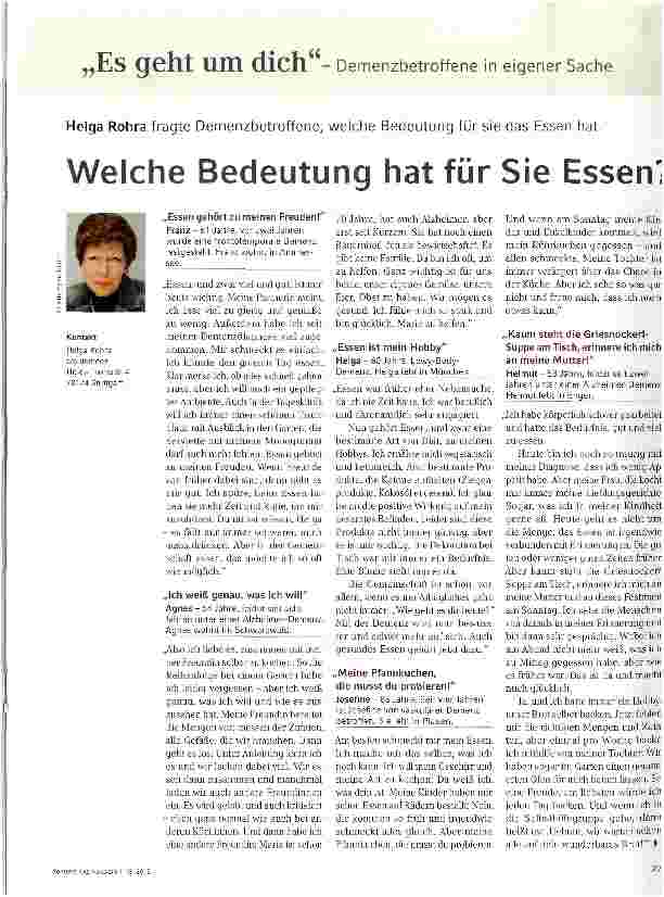 Vorschauseite 1: Welche Bedeutung hat für Sie Essen