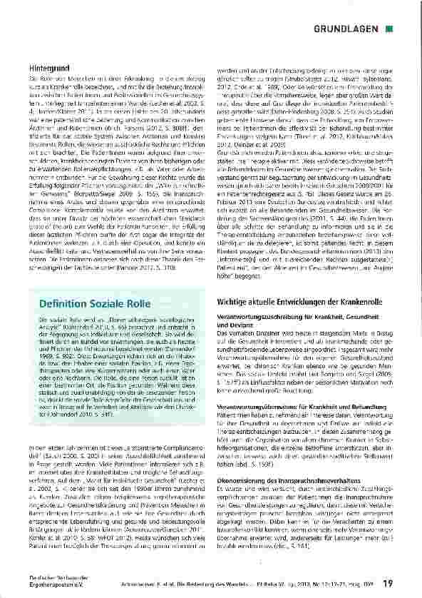 Vorschauseite 3: Die Bedeutung des Wandels der Krankenrolle für die ergotherapeutische Berufspraxis