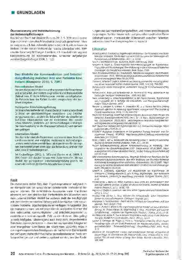 Vorschauseite 4: Die Bedeutung des Wandels der Krankenrolle für die ergotherapeutische Berufspraxis