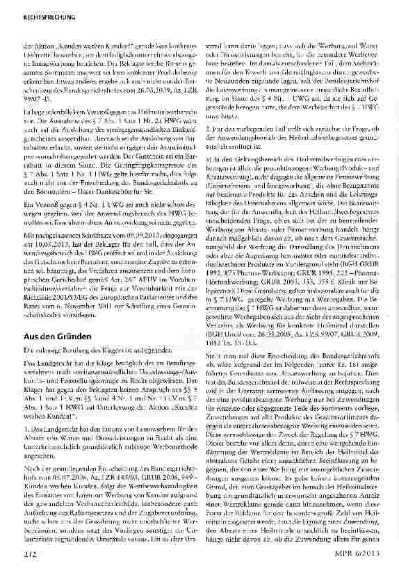 Vorschauseite 3: 5 €-Einkaufsgutschein eines Apothekers für OTC-Produkte§§ 3, 4 Nr. 1 UWG; § 7 Abs. 1 Satz 1 Nr. 2a HWG