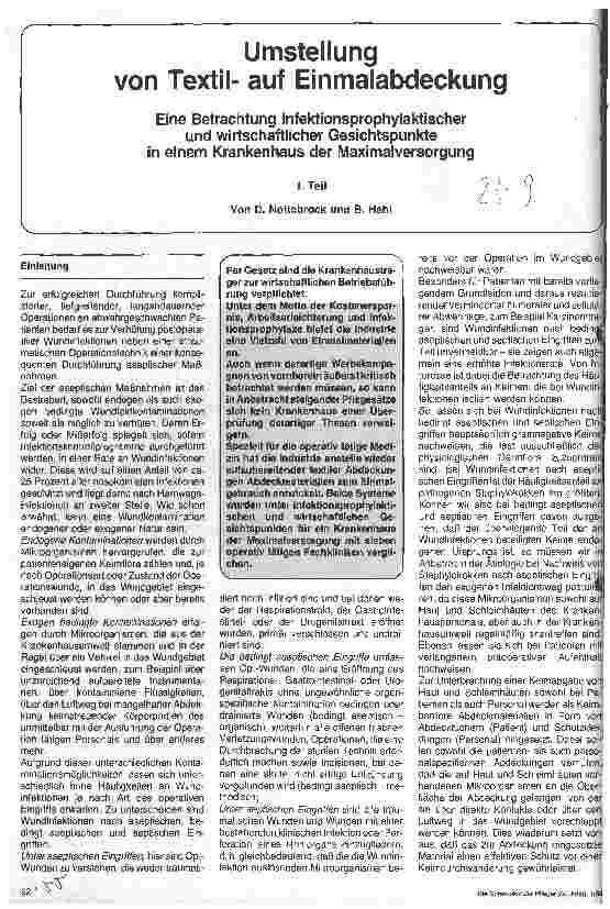Vorschauseite 1: Umstellung von Textilauf Einmalabdeckung