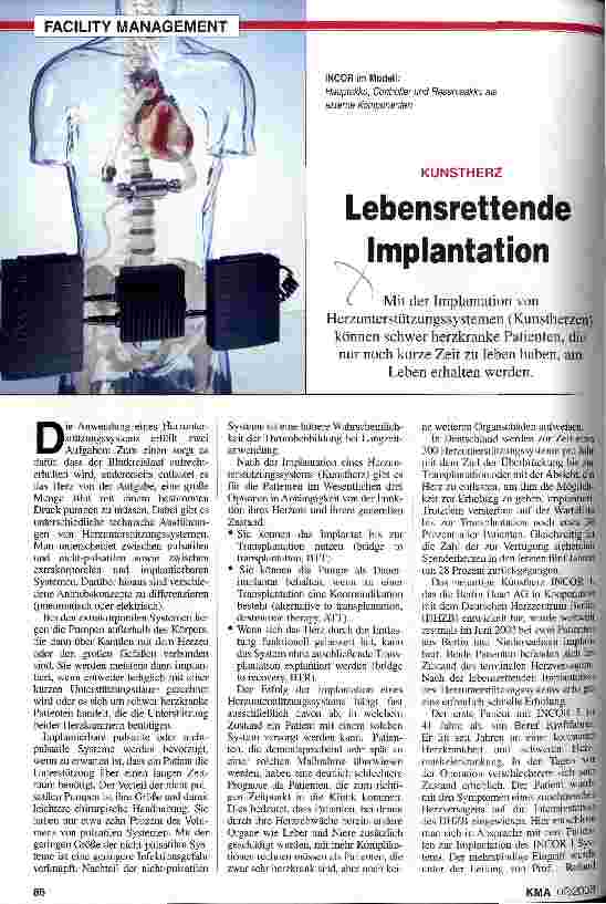 Vorschauseite 1: Kunstherz: Lebensrettende Implantation