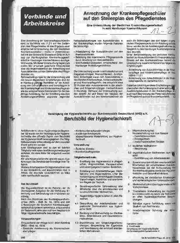 Vorschauseite 1: Berufsbild der Hygienefachkraft