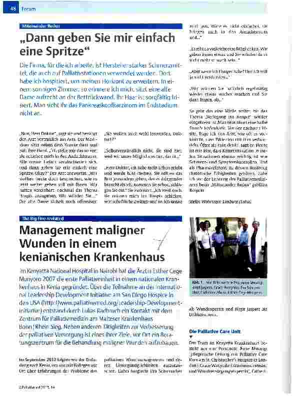 Vorschauseite 1: Management maligner Wunden in einem kenianischen Krankenhaus