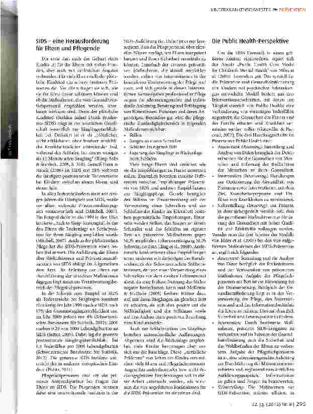 Vorschauseite 2: Die Prävention des plötzlichen Kindstodes