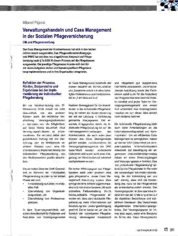 Vorschauseite 1: Verwaltungshandeln und Case Management in der Sozialen Pflegeversicherung