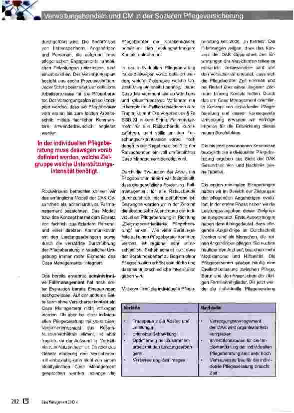 Vorschauseite 2: Verwaltungshandeln und Case Management in der Sozialen Pflegeversicherung