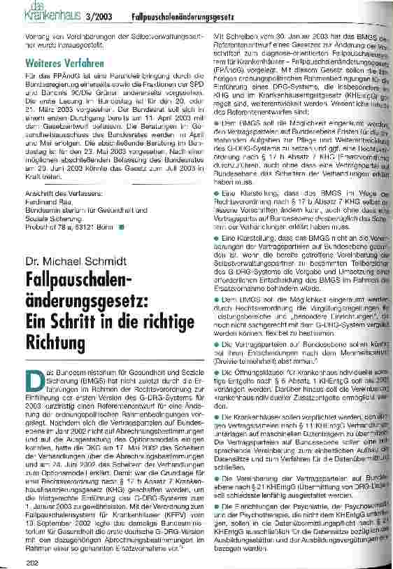 Vorschauseite 3: Kabinett bringt Fallpauschalenänderungsgesetz auf den Weg