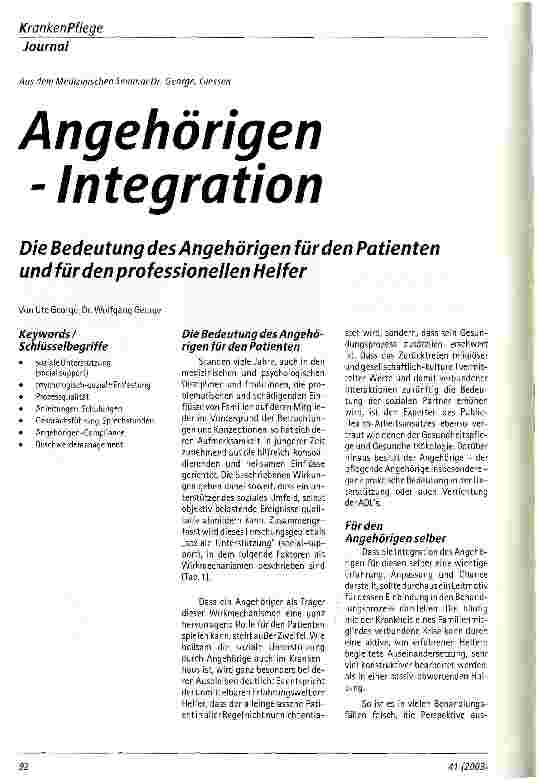 Vorschauseite 1: Angehörigen - Integration