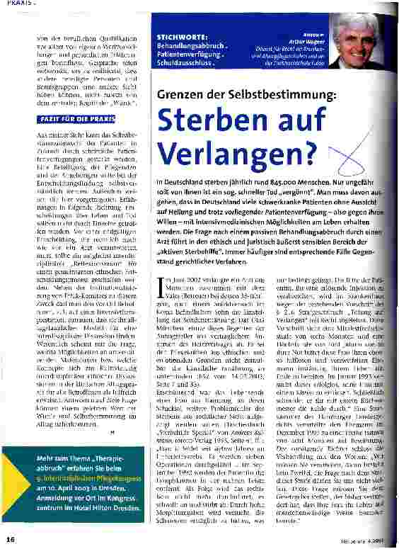Vorschauseite 1: Sterben auf Verlangen? Grenzen der Selbstbestimmung