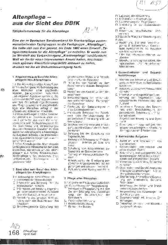 Vorschauseite 1: Altenpflege - aus der Sicht des DBfK