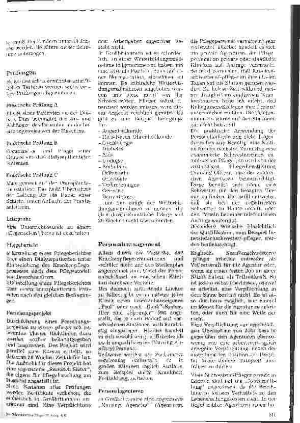 Vorschauseite 3: Krankenpflege in Großbritannien Weiterbildung zur/zum Dialysefachpfleger/in