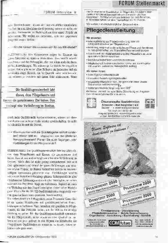 Vorschauseite 2: Helmut Glenewinkel zur Qualitätsgemeinschaft von Krankenkassen und Pflegediensten in Niedersachsen