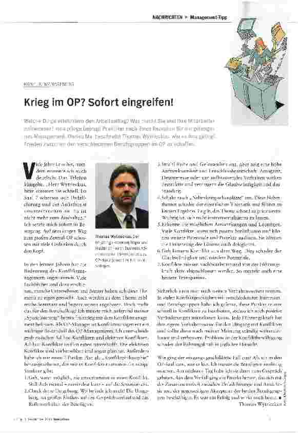 Vorschauseite 1: Krieg im OP? Sofort eingreifen!