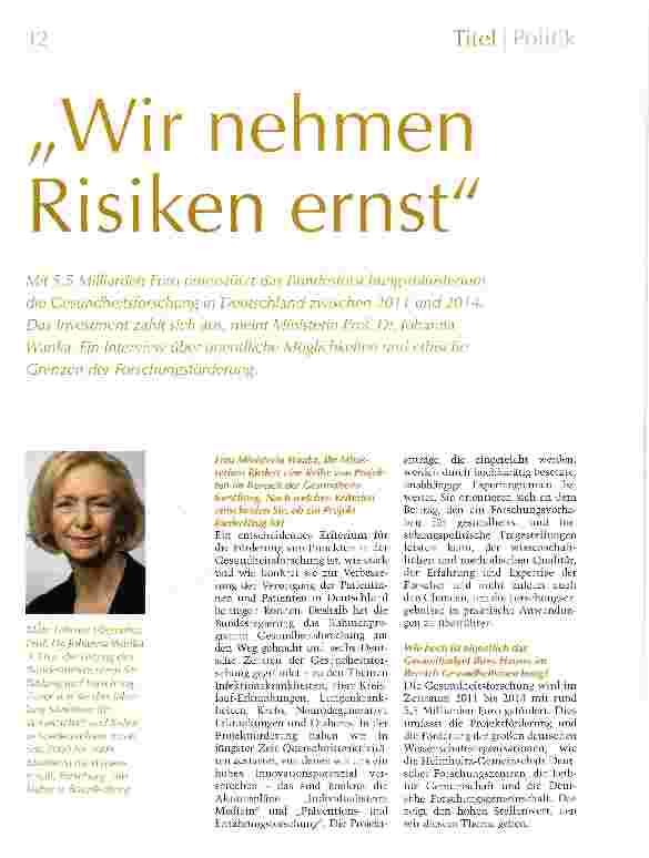 Vorschauseite 1: „Wir nehmen Risiken ernst