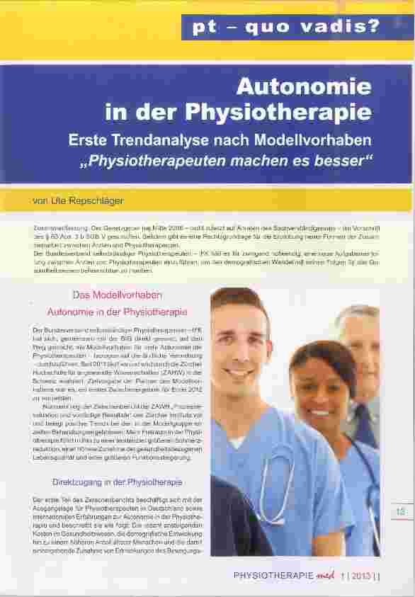 Vorschauseite 1: Autonomie in der Physiotherapie
