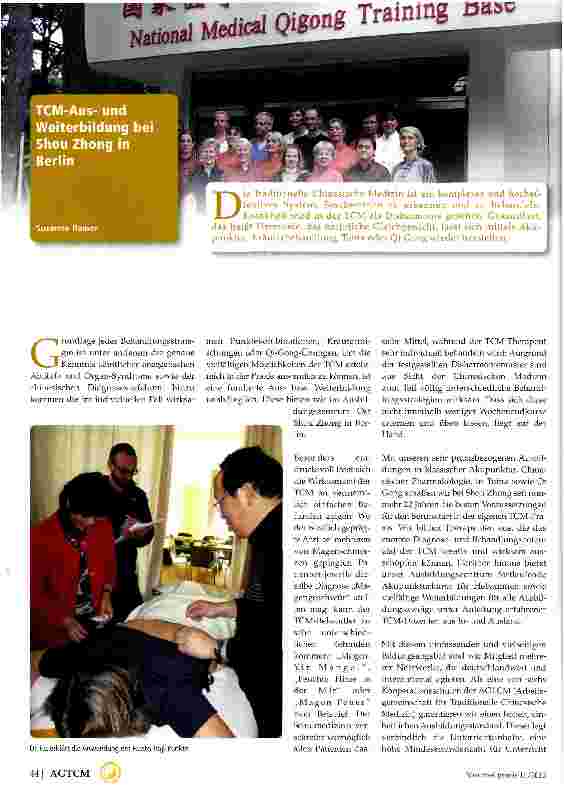 Vorschauseite 1: TCM-Ausund Weiterbildung bei Shou Zhong in Berlin