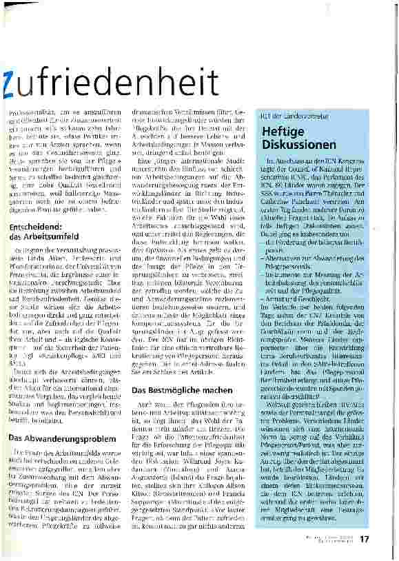 Vorschauseite 2: Von Abwanderung bis Zufriedenheit