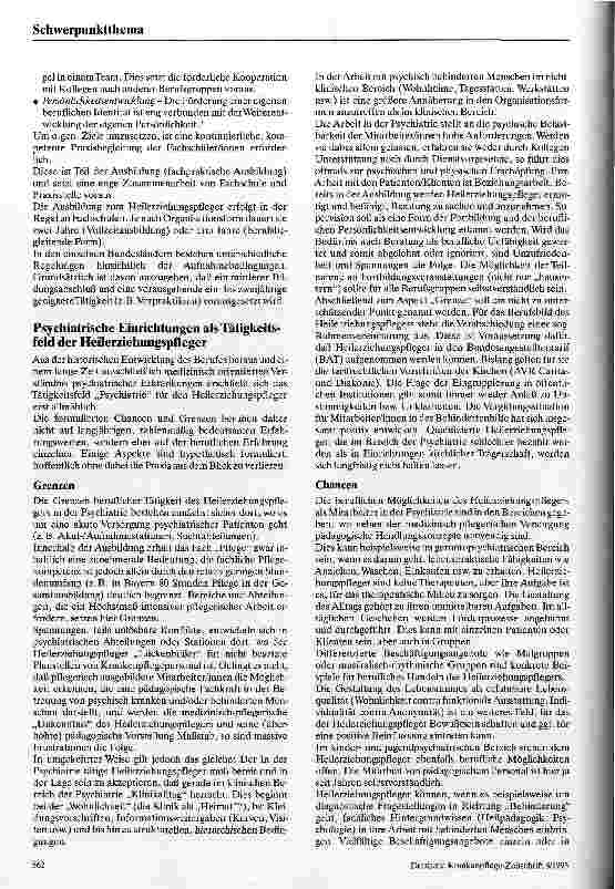 Vorschauseite 4: Heilerziehungspflege - Chancen und Grenzen im Tätigkeitsfeld Psychiatrie