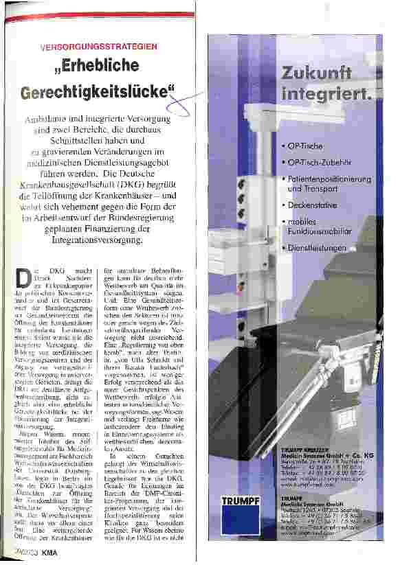 Vorschauseite 1: Erhebliche Gerechtigkeitslücke Versorgungsstrategien