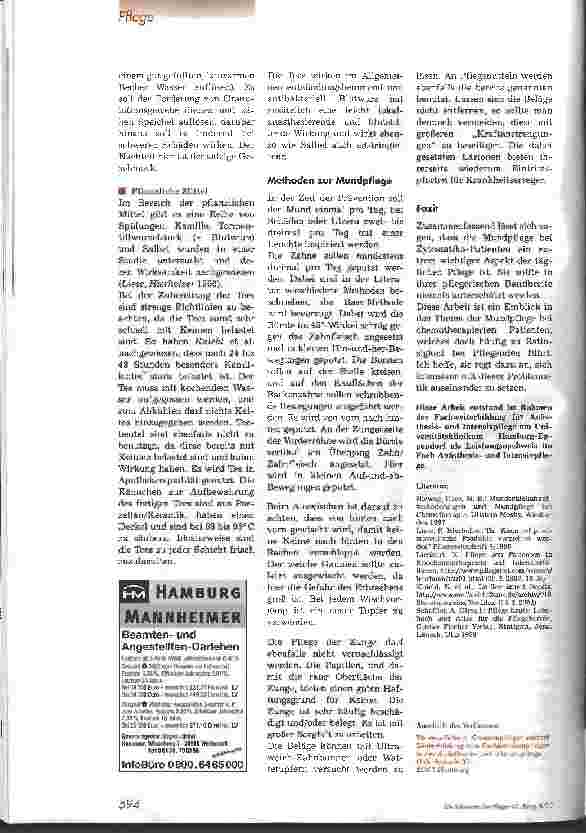 Vorschauseite 3: Mundpflege bei immunsupprimierten Patienten mit Zytostatikatherapie