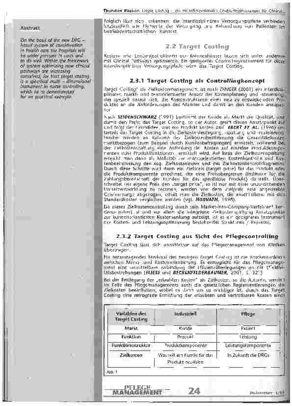 Vorschauseite 2: Target Costing - ein mehrdimensionales Controllinginstrument für Clinical Pathways