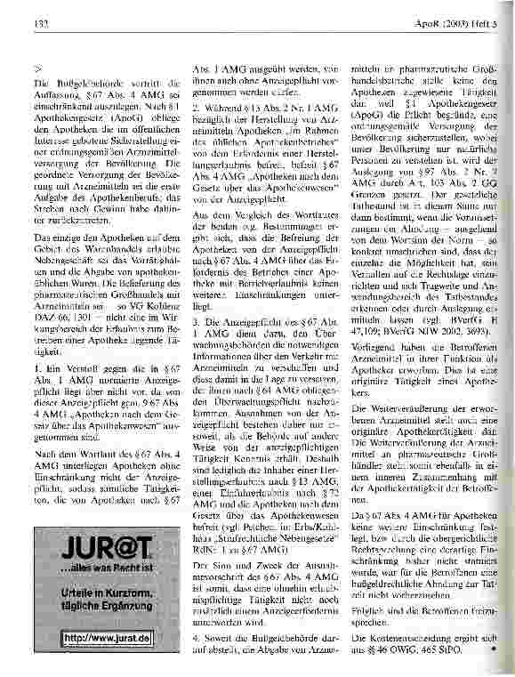 Vorschauseite 2: Großhandelstätigkeit von Apotheken Amtstgericht Zwickau, Urteil vom 19. Juni 2003