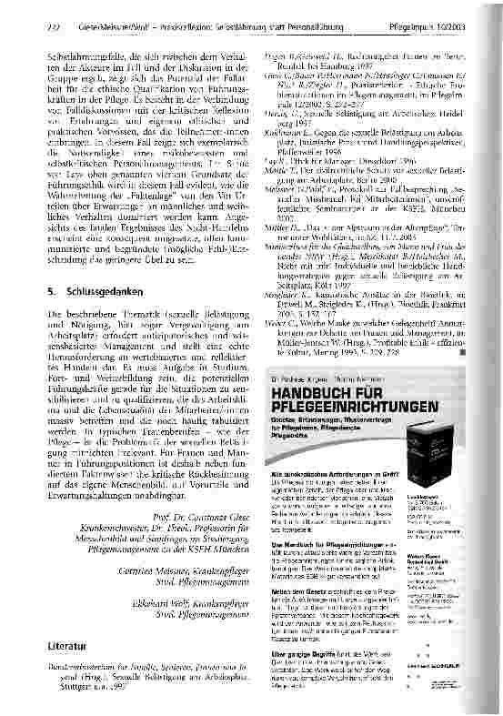 Vorschauseite 5: Praxisreflexion: Selbstlähmung statt Personalführung Ein Fall sexueller Belästigung am Arbeitsplatz