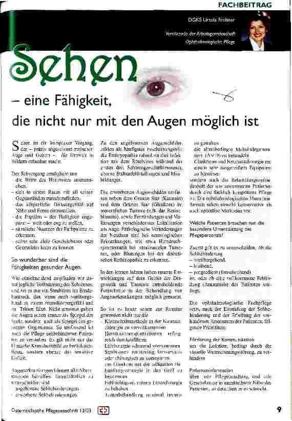 Vorschauseite 1: Sehen - eine Fähigkeit, die nicht nur mit den Augen möglich ist