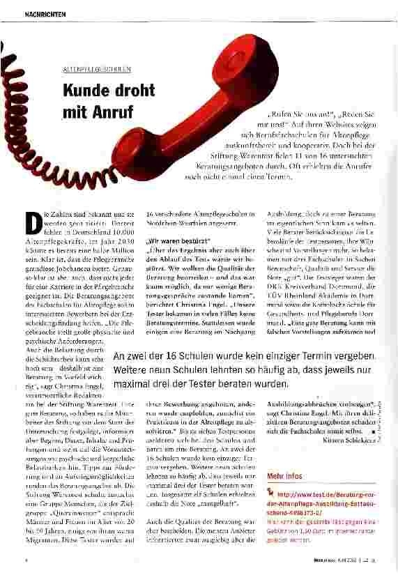 Vorschauseite 1: Kunde droht mit Anruf