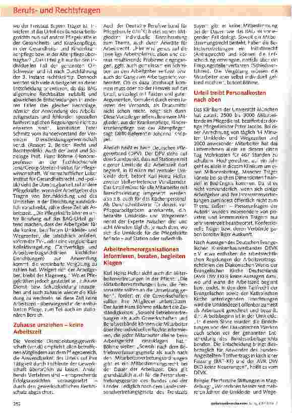Vorschauseite 2: Die Arbeitszeit beginnt in der Umkleide - meistens