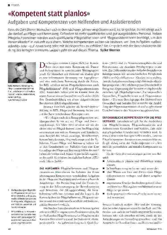 Vorschauseite 1: «Kompetent statt planlos»