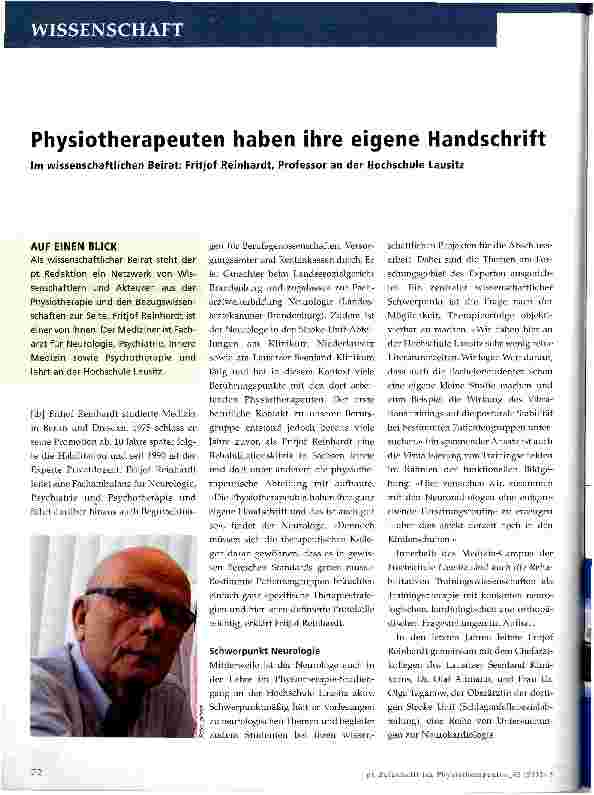 Vorschauseite 1: Physiotherapeuten haben ihre eigene Handschrift