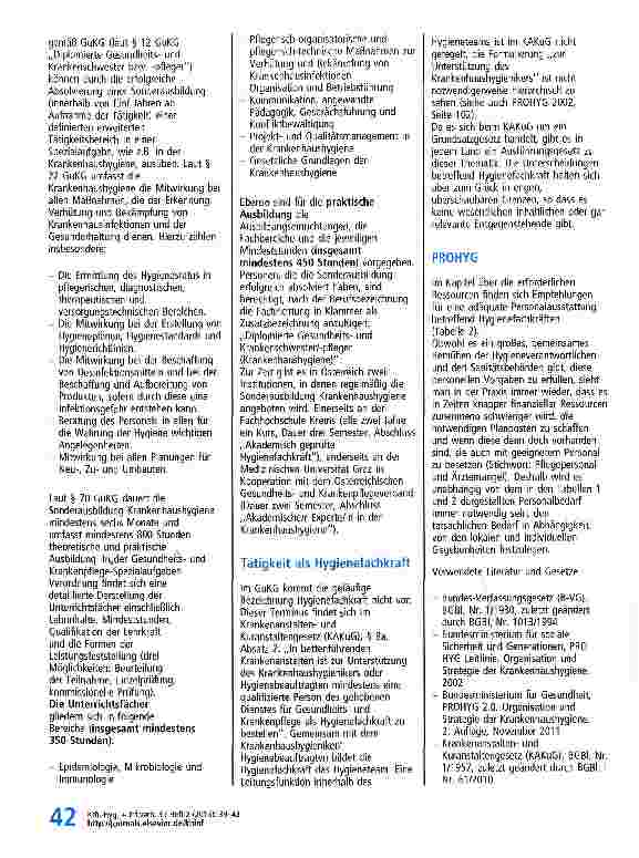 Vorschauseite 4: Krankenhaushygieniker bzw. Hygienebeauftragter und Hygienefachkraft in Österreich