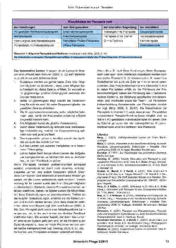 Vorschauseite 2: Problemorientierung in Planspielen