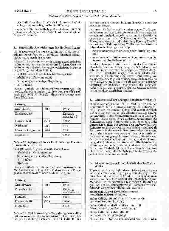 Vorschauseite 3: Das Teilhabeeeld für schwerbehinderte Menschen. Umwandlung des SGBIX in ein Leistungsgesetz